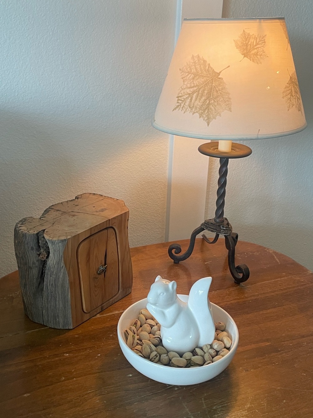 White Ceramic Squirrel Figurine Nut, candy Bowl. Perfect for Fall! Unique!